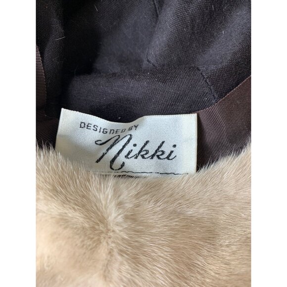 Vintage Mink Fur Bucket Hat Designed by Nikki Small 21” 50s/60s Retro Chic